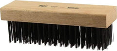 Osborn - 6 Rows x 19 Columns Steel Scratch Brush - 7-1/4" Brush Length, 1-5/8" Trim Length, Wood Straight Handle - Makers Industrial Supply