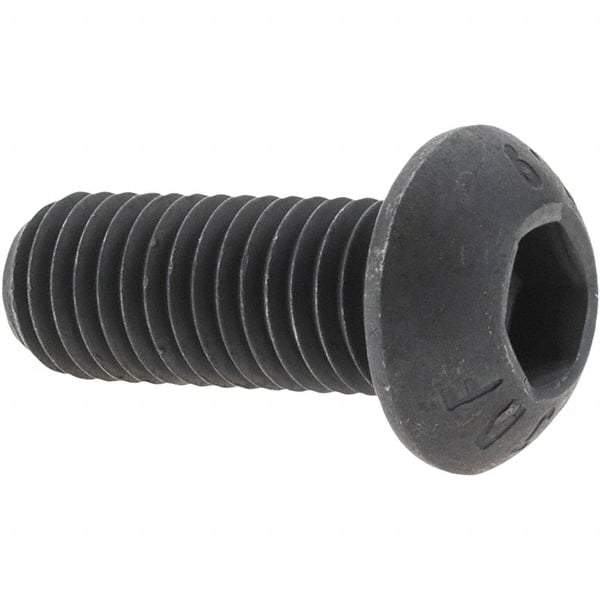 Value Collection - M12x1.75 Metric Coarse Hex Socket Drive, Button Screw - Grade 10.9 Alloy Steel, Black Oxide Finish, Fully Threaded, 30mm Length Under Head - Makers Industrial Supply