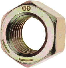 Value Collection - 1-8 UNC Steel Right Hand Hex Nut - 1-1/2" Across Flats, 55/64" High, Zinc Yellow Dichromate Finish - Makers Industrial Supply