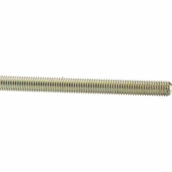 Value Collection - 5/8-11 UNC (Coarse), 3' Long, Low Carbon Steel Threaded Rod - Yellow Zinc-Plated Finish, Right Hand Thread - Makers Industrial Supply