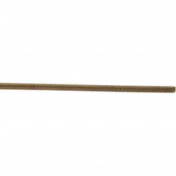 Value Collection - 5/16-18 UNC (Coarse), 3' Long, Low Carbon Steel Threaded Rod - Yellow Zinc-Plated Finish, Right Hand Thread - Makers Industrial Supply