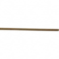 Value Collection - 5/16-18 UNC (Coarse), 3' Long, Low Carbon Steel Threaded Rod - Yellow Zinc-Plated Finish, Right Hand Thread - Makers Industrial Supply