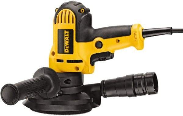 DeWALT - 5" Max Disc, 3,700 RPM, Electric Handheld Disc Sander - 120 Volts, Includes Wrench, 5" H&L Pad & Dust Shroud - Makers Industrial Supply