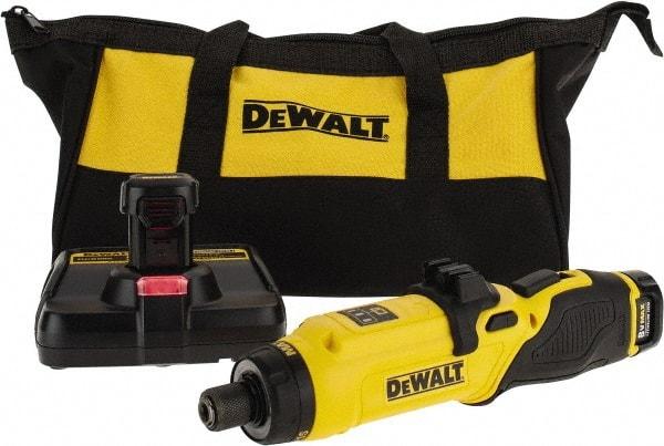 DeWALT - 8 Volts, Lithium-Ion Battery, Swivel Handle Cordless Screwdriver - 430 RPM, 23 Inch/Lbs. Torque - Makers Industrial Supply