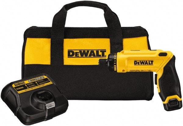 DeWALT - 8 Volts, Lithium-Ion Battery, Swivel Handle Cordless Screwdriver - 430 RPM, 23 Inch/Lbs. Torque - Makers Industrial Supply