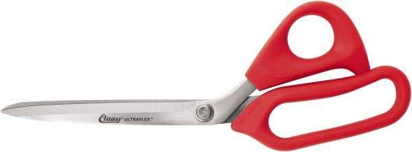 Clauss - 7" LOC, 10" OAL Stainless Steel Straight Shears - Rubber Straight Handle, For Paper, Fabric - Makers Industrial Supply