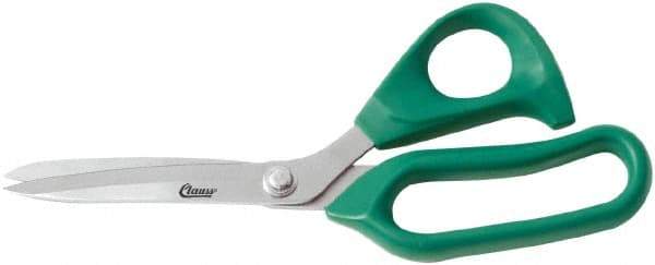 Clauss - 6" LOC, 9" OAL Stainless Steel Bent Shears - Plastic Offset Handle, For Paper, Fabric - Makers Industrial Supply