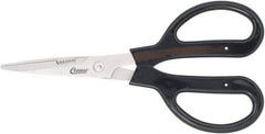 Clauss - 4" LOC, 9-1/4" OAL Stainless Steel Blunt Point Trimmers - Serrated, Plastic Handle, For Paper, Fabric - Makers Industrial Supply