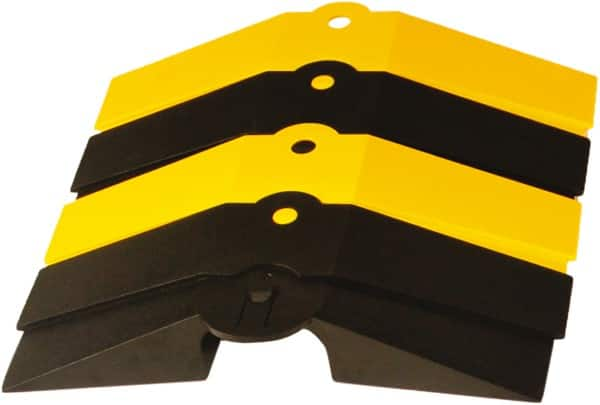 UltraTech - 1 Channel, 1 Ft Long, 1-1/2" Max Compatible Cable Diam, Yellow/Black ABS On Floor Cable Cover - 13-5/8" Overall Width x 2-1/8" Overall Height, 3" Channel Width x 1-1/2" Channel Height - Makers Industrial Supply