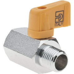 Parker - 1/4" Pipe, Brass Miniature Ball Valve - Male x Female Ends, Wedge Handle - Makers Industrial Supply