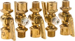 Parker - 1/4" Pipe, Female Pipe to Male Pipe Drain Cock & Shutoff Valve - 1/4-18 Thread, 30 Max psi - Makers Industrial Supply