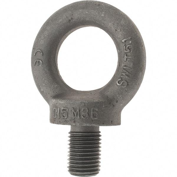 Value Collection - 5,100 Kg Capacity, Steel, M36x4.00 Thread, Fixed Lifting Eye Bolt - Fully Threaded, 54mm Shank, 54mm Thread Length, Shoulder - Makers Industrial Supply