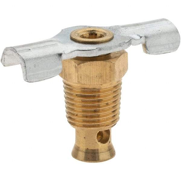 Value Collection - 1/8" Pipe, External Seat Drain Cock & Shutoff Valve - 1/8 Thread, 150 Max psi, 1-1/8" Long - Makers Industrial Supply