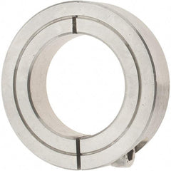 Value Collection - 1-1/4" Bore, Stainless Steel, One Piece Clamp Collar - 2-1/16" Outside Diam, 1/2" Wide - Makers Industrial Supply