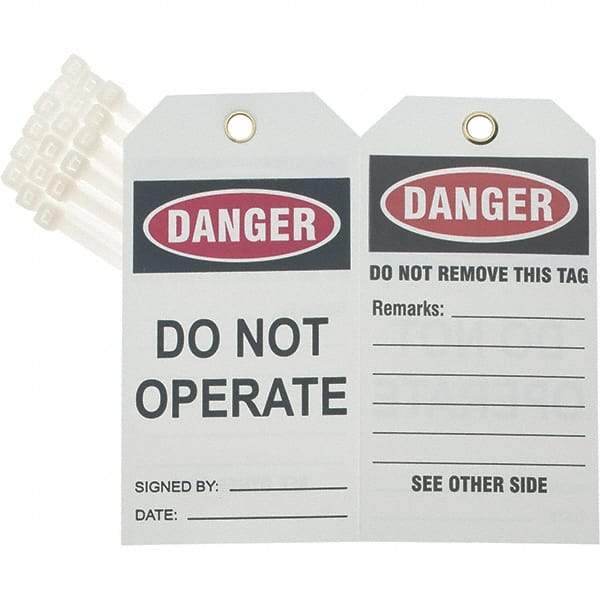 Value Collection - 5-1/2" High x 3" Long, CAUTION - DO NOT OPERATE, English Safety & Facility Tag - Tag Header: Danger - Makers Industrial Supply