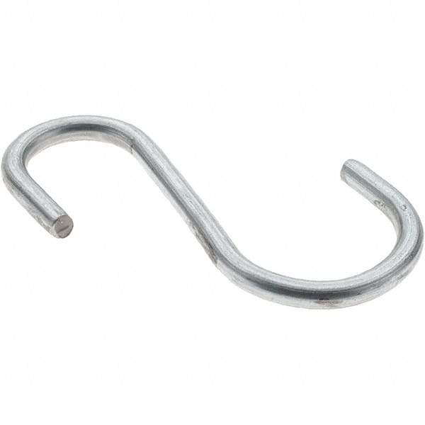 Value Collection - Trade Size 98, Carbon Steel Bright Zinc S-Hook - 0.187" Wire, 2-11/16" OAL - Makers Industrial Supply