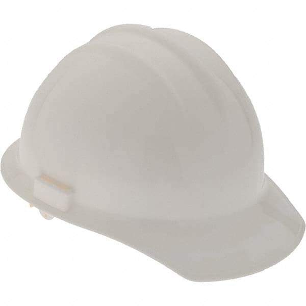 Value Collection - ANSI Type I, Class E & G Rated, 6-Point, Hard Hat - White, Standard Brim - Makers Industrial Supply