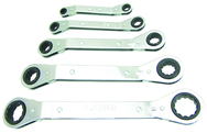 5 Piece - 12 Point - Offset Ratcheting Box Wrench Set - Makers Industrial Supply