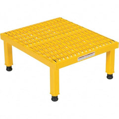 Vestil - 9" High x 19" Wide x 24" Deep, Yellow Step Stand - Steel, 500 Lb Capacity - Makers Industrial Supply