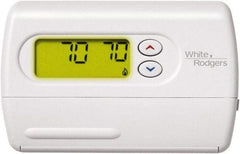 White-Rodgers - 45 to 90°F, 1 Heat, 1 Cool, Digital Nonprogrammable Heat Pump Thermostat - 0 to 30 Volts, Horizontal Mount, Push Button Switch - Makers Industrial Supply