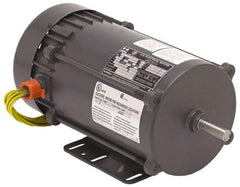 US Motors - TEFC Enclosure, Auto Thermal Protection, 3,450 RPM, 115/230 Volt, 60 Hz, Industrial Electric AC/DC Motor - Size 56 Frame, C-Face Mount, 1 Speed, Ball Bearings, 12.0/6.0 Full Load Amps, B Class Insulation, Reversible - Makers Industrial Supply