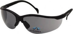 PYRAMEX - +2.5, Gray Lenses, Scratch Resistant, Framed Dual Lens Magnifying Safety Glasses - Makers Industrial Supply