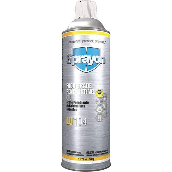 Sprayon - 20 oz Aerosol Spray Lubricant - Clear, -40°F to 475°F, Food Grade - Makers Industrial Supply