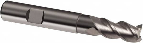 Guhring - 8mm, 16mm LOC, 8mm Shank Diam, 63mm OAL, 3 Flute, Solid Carbide Square End Mill - Single End, Uncoated, Spiral Flute, 39/40/41° Helix, Centercutting, Right Hand Cut, Right Hand Flute, Series 6702 - Makers Industrial Supply