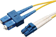 Tripp-Lite - 10' Long, LC/SC Head, Singlemode Fiber Optic Cable - Aqua, Use with LAN - Makers Industrial Supply