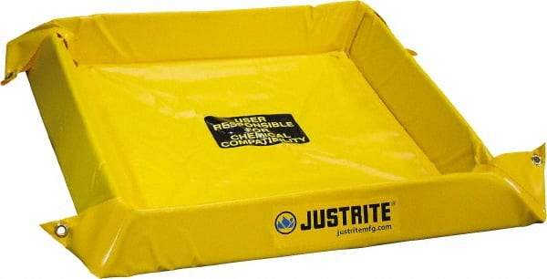 Justrite - 40 Gal Low Wall Berm - 4" High x 4' Wide x 4" Long - Makers Industrial Supply