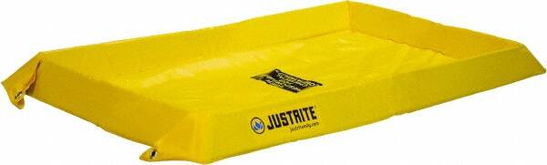 Justrite - 60 Gal Low Wall Berm - 4" High x 4' Wide x 6" Long - Makers Industrial Supply