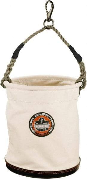 Ergodyne - 1 Pocket White Canvas Bucket Tool Organizer - 12-1/2" Wide x 12-1/2" Deep x 15" High - Makers Industrial Supply