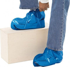 PolyConversions - Size L, Polyolefin, Non-Skid Shoe Cover - Blue, Chemical Resistant - Makers Industrial Supply