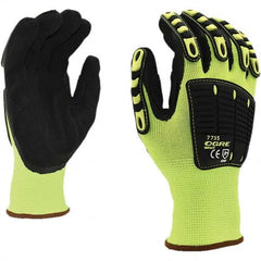 Cordova - Size L (9) Nitrile Coated Polyester, TPR & Nitrile Impact High Visibility Work Gloves - Makers Industrial Supply