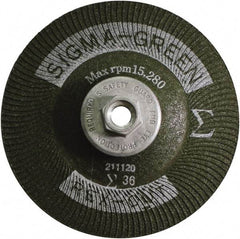 Rex Cut Product - 36 Grit, 4" Wheel Diam, Type 27 Depressed Center Wheel - Zirconia Alumina/Aluminum Oxide Blend - Makers Industrial Supply