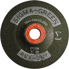 Rex Cut Product - 36 Grit, 4" Wheel Diam, 5/8" Arbor Hole, Type 27 Depressed Center Wheel - Zirconia Alumina/Aluminum Oxide Blend - Makers Industrial Supply