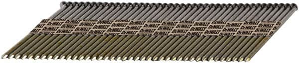 DeWALT - 30 Gauge 0.131" Shank Diam 3-1/4" Long Framing Nails for Power Nailers - Steel, Galvanized Finish, Smooth Shank, Angled Stick Paper Tape Collation, Round Head, Diamond Point - Makers Industrial Supply