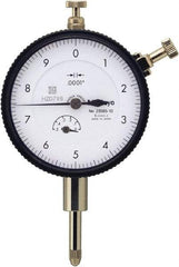 Mitutoyo - 0.5" Range, 0-10 Dial Reading, 0.0001" Graduation Dial Drop Indicator - 57mm Dial, 0.01" Range per Revolution, 0.0008" Accuracy, Includes NIST Traceability Certification - Makers Industrial Supply