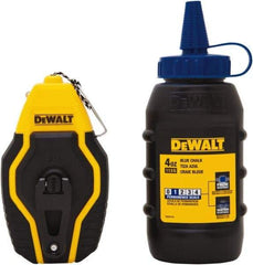 DeWALT - 30' Long Reel & Chalk Set - Blue, Includes 4 oz Blue Chalk - Makers Industrial Supply