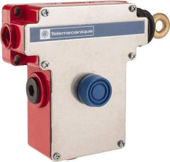 Telemecanique Sensors - 10 Amp, 2NO/2NC Configuration, Right Hand Operation, Rope Operated Limit Switch - Pushbutton Reset, Rope Pull, No Pilot Light, 300 VAC - Makers Industrial Supply