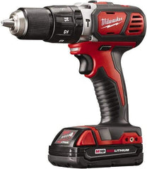 Milwaukee Tool - 18 Volt 1/2" Keyless Chuck Cordless Hammer Drill - 0 to 28,800 BPM, 0 to 1,800 RPM, Reversible - Makers Industrial Supply