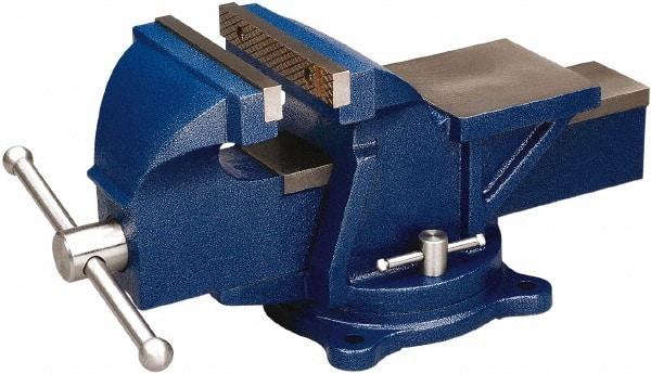 Wilton - 5" Jaw Width, 5" Opening Capacity, 2-1/2" Throat Depth, Steel Swivel Bench Vise - Bolt Down Base Attachment - Makers Industrial Supply