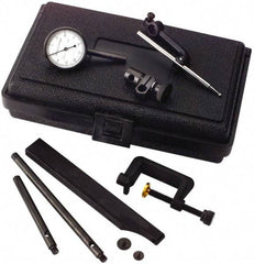 TESA Brown & Sharpe - 8 Piece, 0mm to 0.2mm Measuring Range, 38mm Dial Diam, 0-100 Dial Reading, White Dial Test Indicator Kit - 12.7mm Contact Point Length, 0.001mm Dial Graduation - Makers Industrial Supply