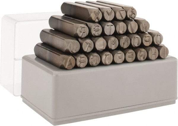 C.H. Hanson - 27 Piece, 3/8" Character Steel Stamp Set - Letters, Standard - Makers Industrial Supply