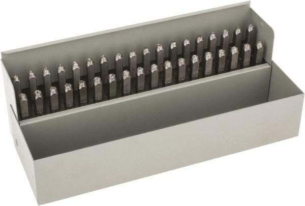 C.H. Hanson - 36 Piece, 1/8" Character Steel Stamp Set - Letters & Figures, Standard - Makers Industrial Supply