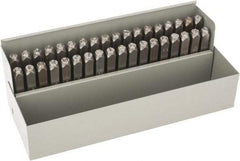 C.H. Hanson - 36 Piece, 1/4" Character Steel Stamp Set - Letters & Figures, Standard - Makers Industrial Supply