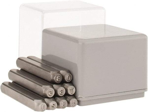 C.H. Hanson - 9 Piece, 1/16" Character Steel Stamp Set - Figures, Heavy Duty - Makers Industrial Supply