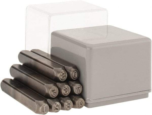 C.H. Hanson - 9 Piece, 3/16" Character Steel Stamp Set - Figures, Heavy Duty - Makers Industrial Supply