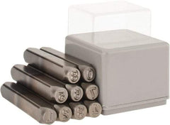 C.H. Hanson - 9 Piece, 1/4" Character Steel Stamp Set - Figures, Heavy Duty - Makers Industrial Supply