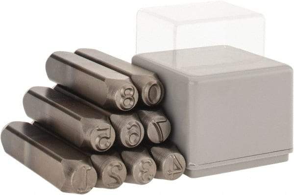 C.H. Hanson - 9 Piece, 3/8" Character Steel Stamp Set - Figures, Heavy Duty - Makers Industrial Supply